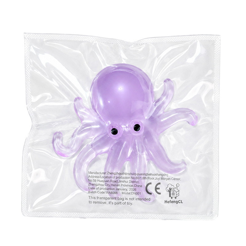 Hefengcl.Novelty Bright Transparent Octopus Squishy Toy